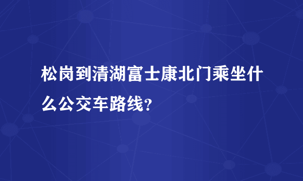 松岗到清湖富士康北门乘坐什么公交车路线？