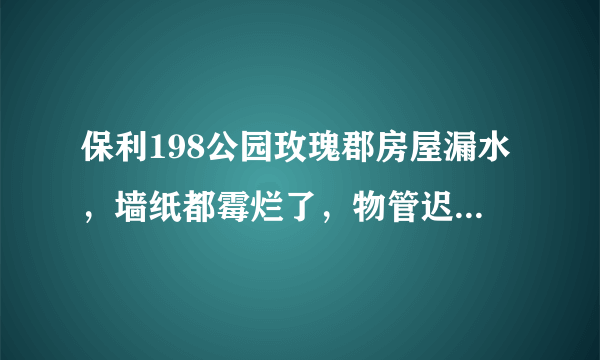 保利198公园玫瑰郡房屋漏水，墙纸都霉烂了，物管迟迟不解决，我该怎么办？