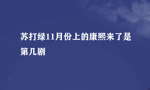 苏打绿11月份上的康熙来了是第几剧