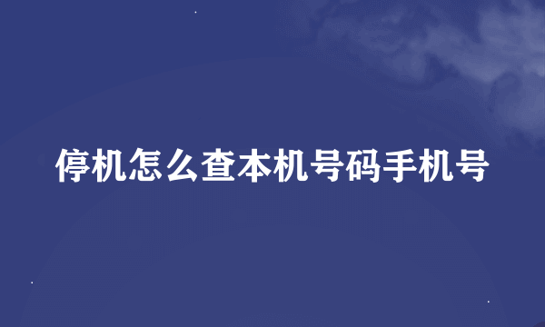 停机怎么查本机号码手机号