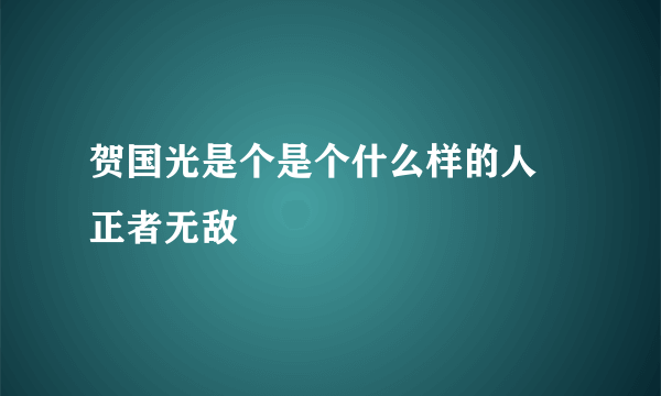 贺国光是个是个什么样的人 正者无敌