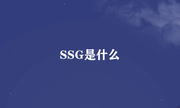 SSG是什么