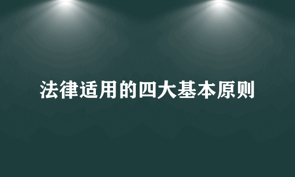 法律适用的四大基本原则