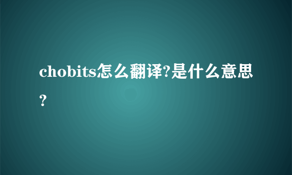 chobits怎么翻译?是什么意思?